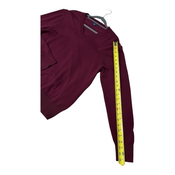 Brooks Brothers Saxxon Men's 100% Wool V-neck Sweater Burgundy Size M - Picture 7 of 9